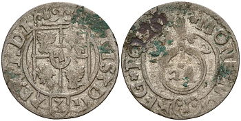 Польша 3 полкера (3 полторака - 1 крейцер) 1622 Сигизмунд III Ваза (1587-1632) Gorecki B.22 серебро 4158-1236