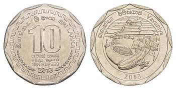 Шри-Ланка 10 рупий 2013 серия административные округа Шри Ланки, Вавуния KM 215 нержавеющая сталь UNC 4635-1147