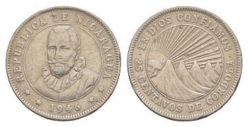 Никарагуа 25 сентаво 1946 KM 18.1 медно-никель 4641-237