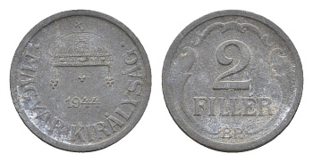 Венгрия 2 филлера 1944 BP KM 519 цинк 4665-617