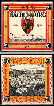 Хахенбург (Пруссия, Гессен-Нассау) 50 пфеннигов 1921 7556-73-1-2