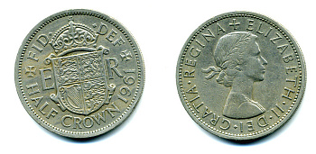 Великобритания 1/2 кроны 1961 Елизавета II (1952-2022) KM 907, Spink 4145 медно-никель 89-1231