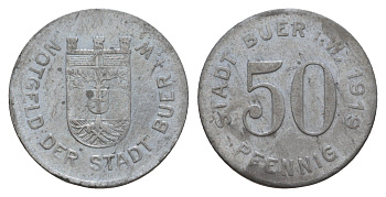 Бюр 50 пфеннигов 1919 Funck 64.4, Men05 3970.4, Men18 5029.4 цинк 5010-732