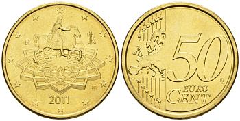 Италия 50 евроцентов 2011 KM 215 нордик UNC 4148-642