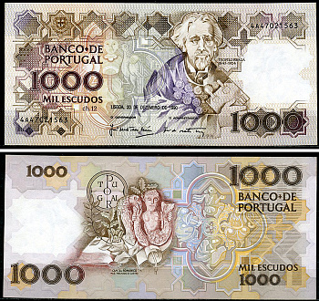 Португалия 1000 эскудо 1990 Жоаким Теофилу Фернандеш Брага Pick 181 h (3)  бумага  UNC (пресс) 6294-78-2-2