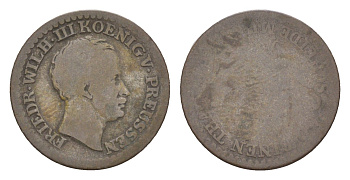 Пруссия 1 грош 1821-1840 D, Фридрих Вильгельм III (1797-1840) KM 410 серебро 4659-112