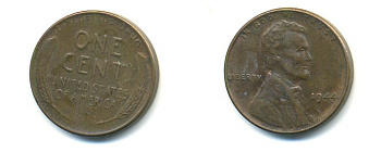 США 1 ЦЕНТ 1944 ЛИНКОЛЬН KM А132 медь цинк 76-151