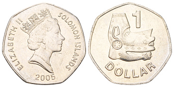 Соломоновы Острова 1 доллар 2005 KM 72 медно-никель UNC 4624-125