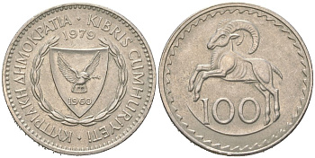 Кипр 100 милей 1979 KM 42 медно-никель 4364-3526