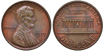 США 1 ЦЕНТ 1979 ЛИНКОЛЬН KM 201 медь цинк 72-1068