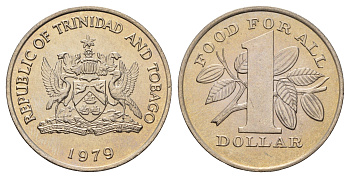 Тринидад и Тобаго 1 доллар 1979 Продовольственная программа - ФАО KM 38 медно-никель UNC 4672-346