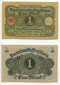 ГЕРМАНИЯ 1 МАРКА 1920 1 МАРТА 1920, ВЕЙМАРСКАЯ РЕСПУБЛИКА Pick 58 бумага 6280-61-4