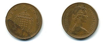 Великобритания 1 пенни 1971 Елизавета II (1952-2022) KM 915, Spink 4237 (B1) бронза 4110-723