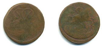 РОССИЯ 1 КОПЕЙКА 1759 медь 61-433