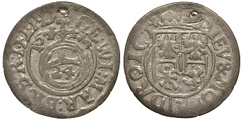 Бранденбург-Пруссия 1/24 талера 1623 Георг Вильгельм (1619-1640), вес 0,98 гр., С ОТВЕРСТИЕМ KM 106 серебро 1516-143