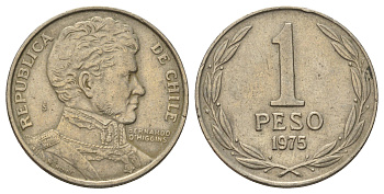 Чили 1 песо 1975 год тип KM 207 медно-никель 4155-115