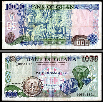 Гана 1000 седи 1994 Pick 29 b бумага 6285-33-1-2