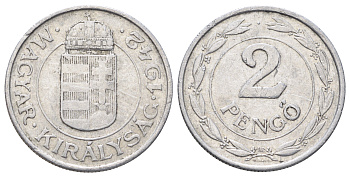 Венгрия 2 пенге 1942 KM 522.1 алюминий 4699-1122