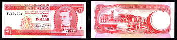 Барбадос 1 доллар ND (1973) Pick 29 бумага UNC (пресс) 8608-26-1-1