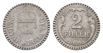 Венгрия 2 филлера 1940 BP KM 518 сталь 4665-469