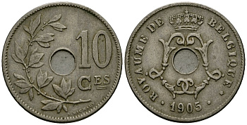 Бельгия 10 сантимов 1905 Belgique KM 52 медно-никель 4172-821