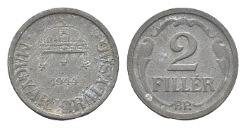 Венгрия 2 филлера 1944 BP KM 519 цинк 4665-559