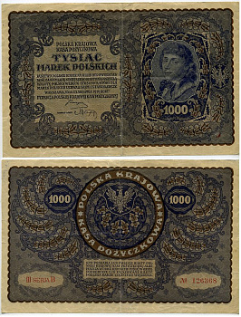 ПОЛЬША 1000 МАРОК 1919 бумага 7146-54-2