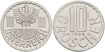 Австрия 10 грошей 1984 KM 2878 алюминий PROOF 192-369