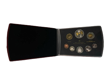 Канада набор из 8 монет (1, 5, 10, 25 и 50 центов; 1 и 2 доллара) 2005 40 лет флагу Канады, в оригинальной упаковке, с сертификатом подлинности KM 490, 491, 492, 493, 494, 495, 496 и 549a PROOF 7-3-1-15