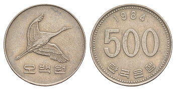 Южная Корея 500 вон 1984 KM 27 медно-никель 4654-327