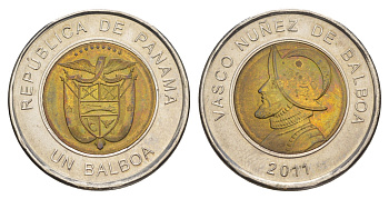 Панама 1 бальбоа 2011 KM 141 биметалл UNC 4642-733