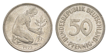 ФРГ 50 пфеннигов 1973 J KM 109.2, J. 384a медно-никель 4636-1211