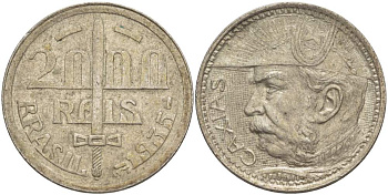 Бразилия 2000 рейс 1935 герцог Кашиас (1803-1880) KM 535 серебро    4529-641