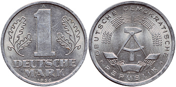 ГДР 1 МАРКА 1956 А KM 13 алюминий aUNC 1523-133