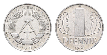 ГДР 1 пфенниг 1968 KM 8.1 алюминий 4643-413