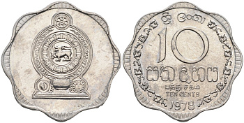 Цейлон 10 центов 1978 KM 140 a алюминий 4592-234