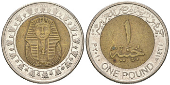 Египет 1 фунт 2010 сфинкс KM 940a биметалл 4616-1041