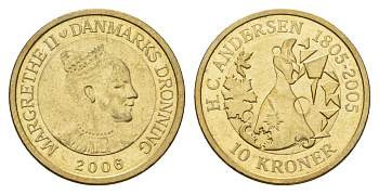 Дания 10 крон 2006 Сказка - Снежная королева KM 914 алюминиевая бронза aUNC 119-947