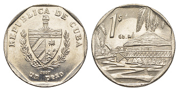 Куба 1 песо 2007 KM 579.2 сталь плакированная никелем UNC 4637-1123