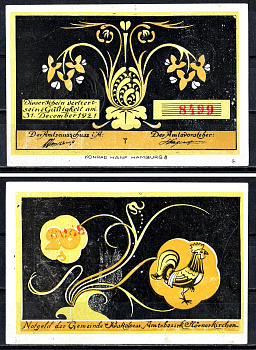 Бокельсес (Пруссия, Шлезвиг-Гольштейн) 20 пфеннигов 1921 Mehl Grabowski 136.1-1/1 бумага UNC (пресс) 7556-51-2-2