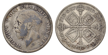 Великобритания 2 шиллинга (флорин) 1929 Георг V (1910-1936) KM 834, Spink 4038 серебро 4691-916