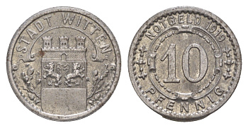 Виттен 10 пфеннигов 1919 Funck 604.5, Men05 27464.10, Men18 34499.10 железо 4659-354