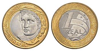 Бразилия 1 реал 2013 KM 652a биметалл UNC 4646-137