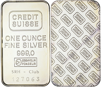 Швейцария 1 ТРОЙСКАЯ УНЦИЯ ND 999, № 127063, CREDIT SUISSE серебро PROOF 01-170-11