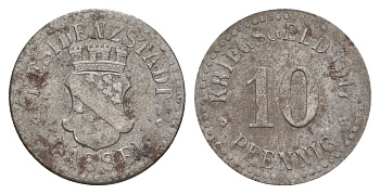 Кассель 10 пфеннигов 1917 Funck 78.4, Men05 4302.4, Men18 5464.4 железо 4657-1052