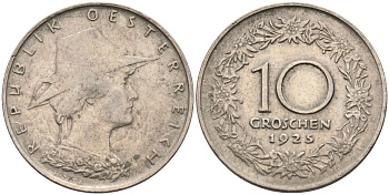 Австрия 10 грошей 1925 KM 2838 медно-никель 4126-342