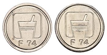 Италия жетон для выдачи напитков - кофе диаметр 22 мм, вес 5,6 гр нержавеющая сталь 4669-233