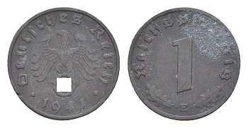 Германия 1 рейхспфенниг 1941 E KM 97, J.369 цинк 4613-446