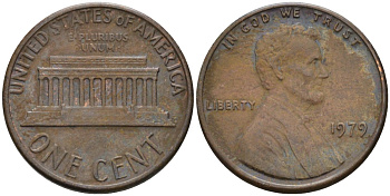 США 1 цент 1979 Линкольн KM 201 медь цинк 4580-414