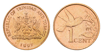 Тринидад и Тобаго 1 цент 1997 KM 29 бронза UNC 4669-824